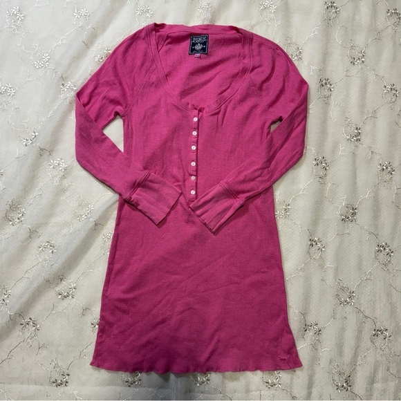 Vintage Y2K Victoria’s Secret PINK Long Henley Button Up Thermal Top Size Medium - Picture 1 of 3